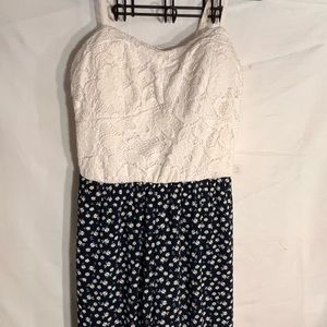 Vintage Candies Blue & White Floral Jumpsuit